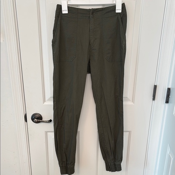 Pact Women’s Woven Twill Utility Jogger Pants in Green - Picture 2 of 8